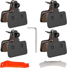 4 Pairs Metal Premium Ebike Brake Pads, Noise Free Disc Brake Pads with Installa