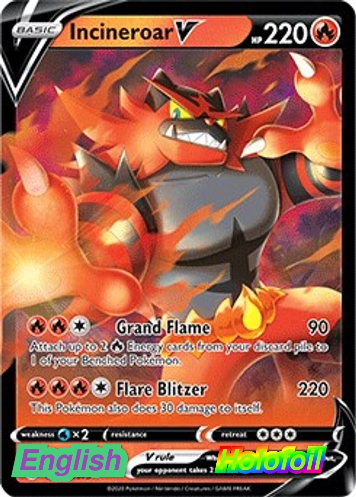 Pokemon- Incineroar V [CHP - 08/73] Champion's Path NM Ultra Rare Holofoil