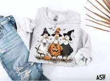 Funny Silly Goose Halloween Sweatshirt Spooky Fall Cute