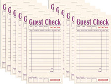 Guest Checks Books for Servers, Server Note Pads, 12 Pack, Natural Color Paper,