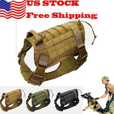 Tactical Dog Vest US Working Dog Military Harness with Handle No-pull Large