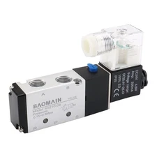 Baomain Solenoid Valve 4V210-08 DC 24V 2 Position 5 Way PT1/4" Internally