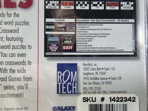 Galaxy of Games Crossword Games PC CD-ROM 1997 New Sealed - Picture 10 of 12