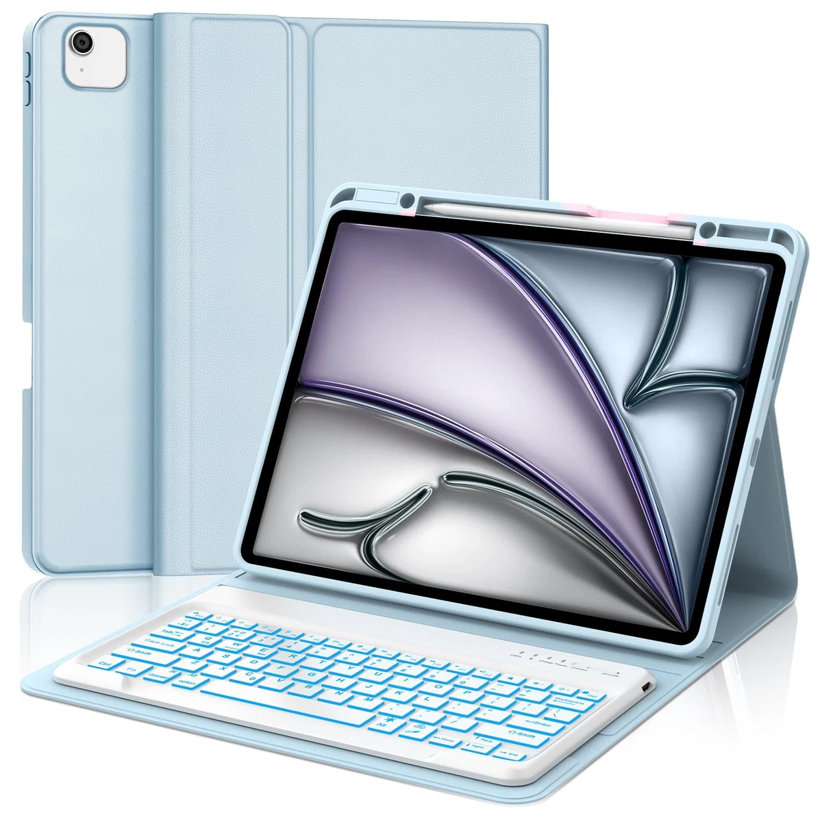 Keyboard Case for iPad Air 13" M2/M3 2024/2025 – UK Layout, Backlit Bluetooth Ke