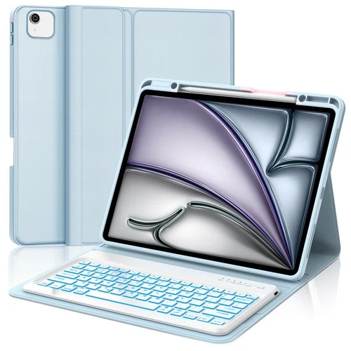 Keyboard Case for iPad Air 13" M2/M3 2024/2025 – UK Layout, Backlit Bluetooth Ke