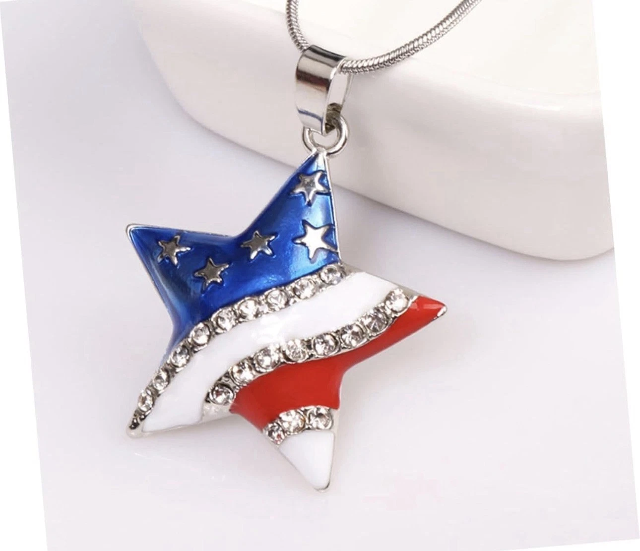 USA American Flag Patriotic Theme Pendant