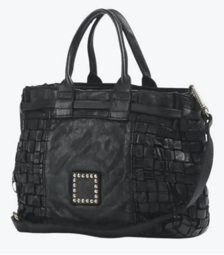 Campomaggi Penelope large black leather shopping bag C042630ND - Picture 2 of 5