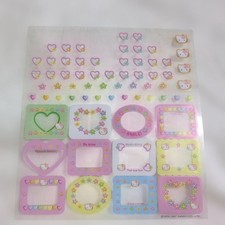 Hello Kitty Sticker Sheet Retro Colorful Transparent Used