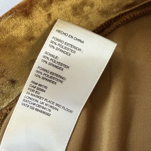 Urban Outfitters Gold Velvet Wide Leg Flare Pull On Ankle Pants Size Small Boho - Picture 7 of 7
