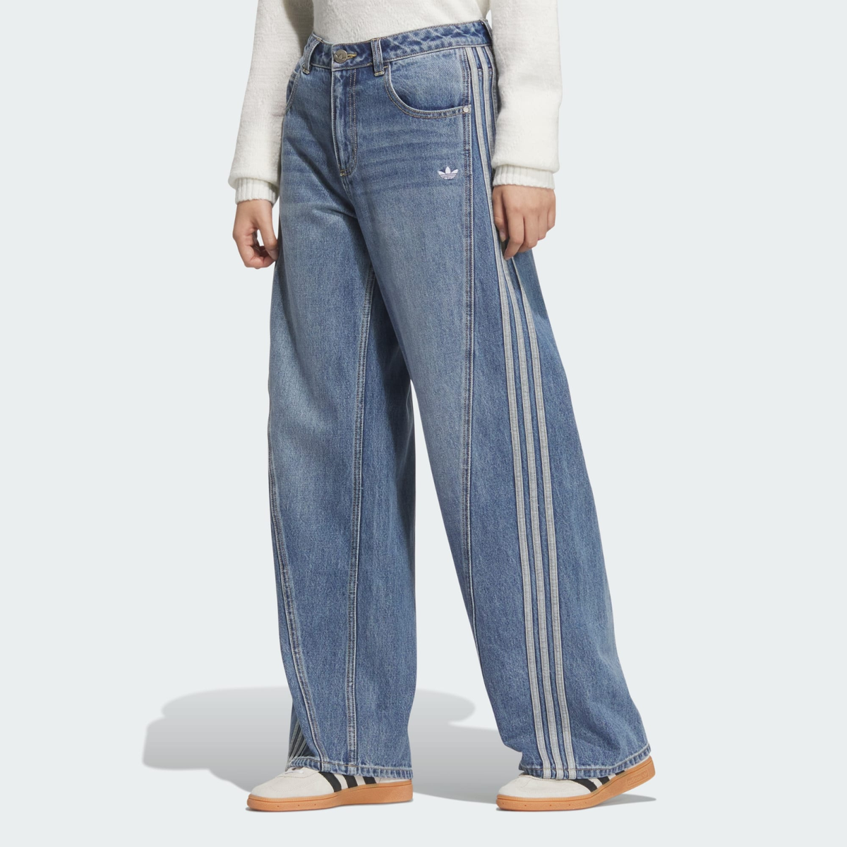 adidas WMNS Loose Denim Pants Medium Blue Denim JN0726 | eBay