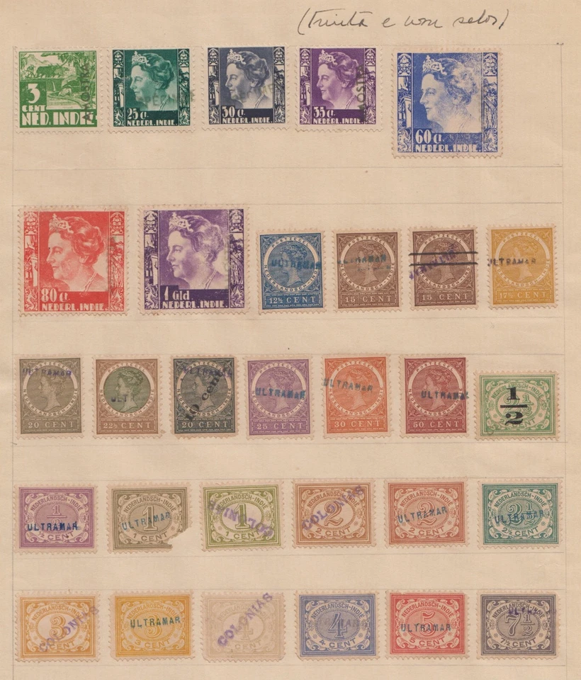 Netherlands Indies Issues on Pages from the Portuguese UPU Reference Album RARE - Image 2 of 4