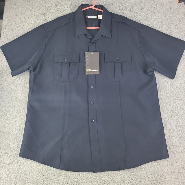 Blauer Uniform Shirt 8610Z Navy Blue Polyester Mens 18.5 2X SS Short