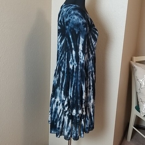 New Young Fabulous Broke Rosa Tie Die Dress Blue White Size Small S - Picture 4 of 8