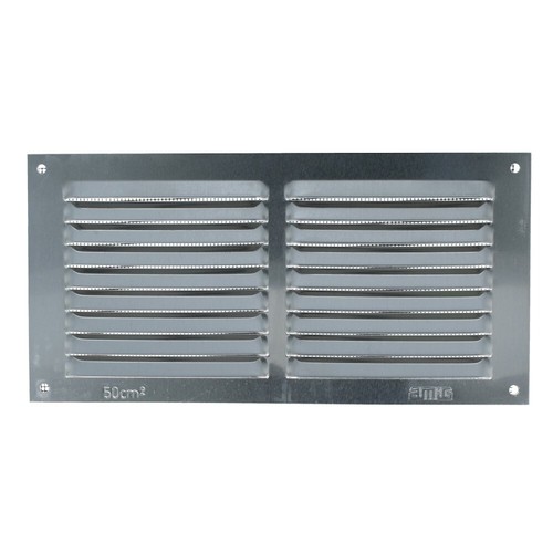 Rejilla de ventilación de aluminio plata anodizada varios tamaños con malla - Protección contra insectos - Imagen 16 de 16