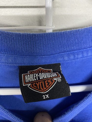 Harley Davidson TShirt Men Sz 2XL Blue Orlando FL Flaming Eagle - Picture 5 of 5