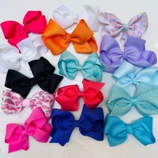 Lot of 15 4  Boutique Grossgrain Ribbon Hair Bows Bow