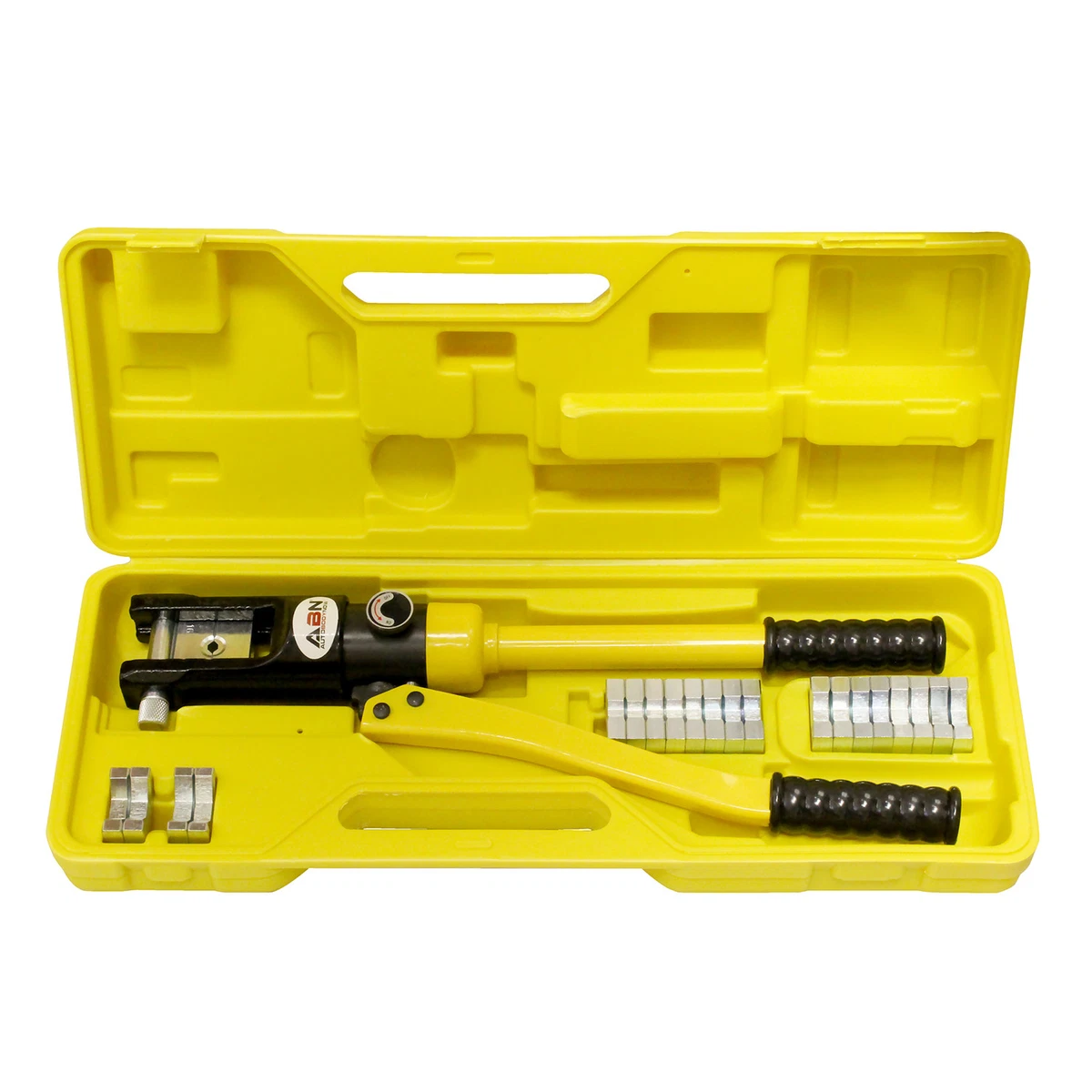 ABN Hydraulic Crimper 16 Ton Cable Crimping Tool with 11 Crimper Dies