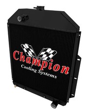 Jr Champion 3 Row Black Finish Radiator Chevy Conv For 1942-1952 Ford Truck