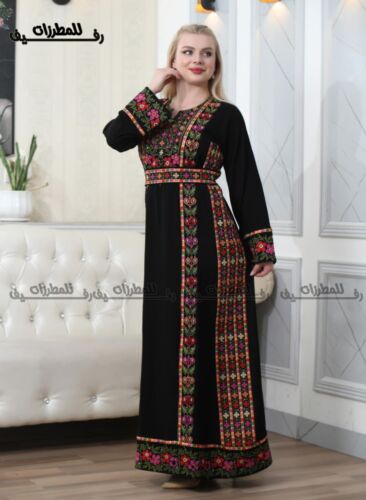 Emroidery Palestinian & Jordanian traditional dress Vintage Thobe Thoub Tatreez - Picture 6 of 10