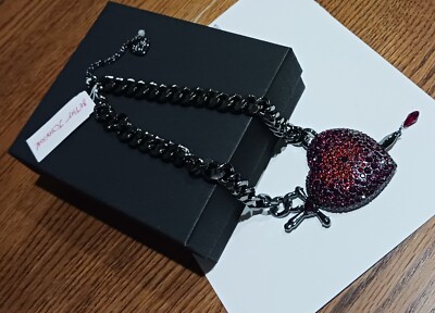 Betsey Johnson Goth Glampire Bleeding Heart Dagger Hematite