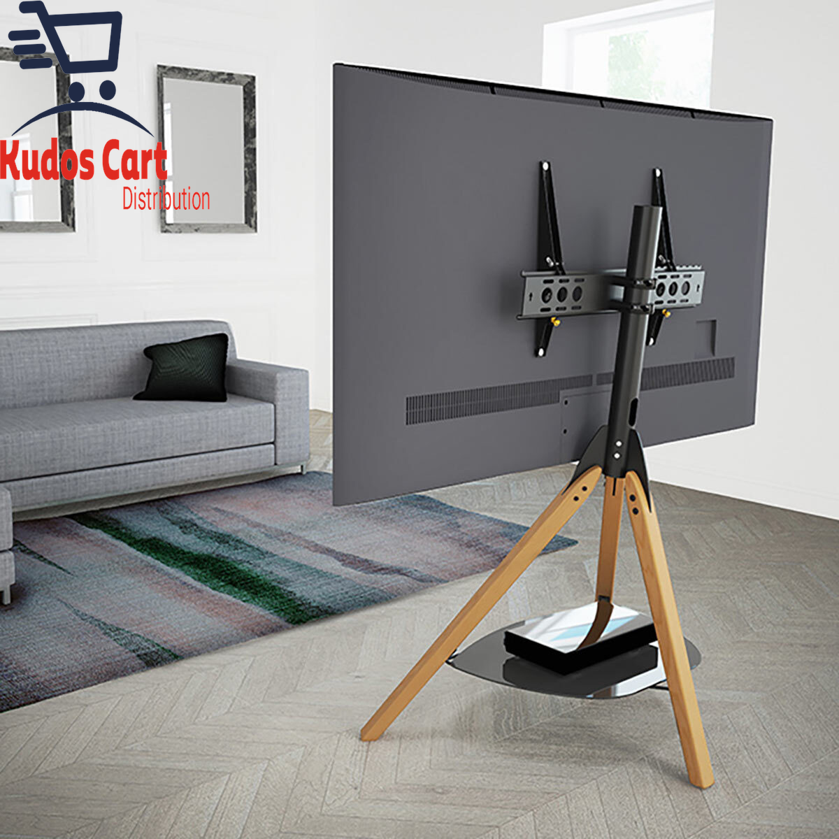 AVF Hoxton TV Stand for up to 70" Light Wood Adjustable Height Storage