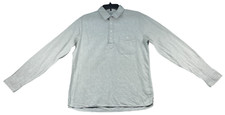 Express 1/4 Button Down Shirt Mens size Medium Gray Long Sleeve Cotton
