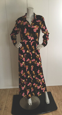 Ichi Button Down Maxi Floral Dress Size 36