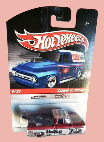 2010 Hot Wheels CUSTOM '62 CHEVY PICKUP TRUCK Slick Rides Dark Red & Silver 1:64 - Picture 2 of 15