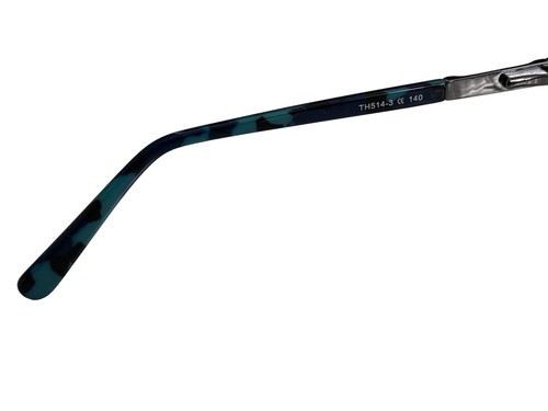 Hawk Mens Eyeglasses TH514-3 Blue Metallic Half Rim Size 55-16-140 - Picture 8 of 11