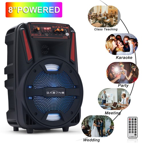 Haut-parleur Bluetooth 8'' portable 6500W caisson de basses sans fil basses lourdes stéréo fête - Photo 5 sur 27