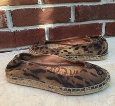 Sam Edelman Jessa Leopard Brown Black Espadrille Loafers Flats 5