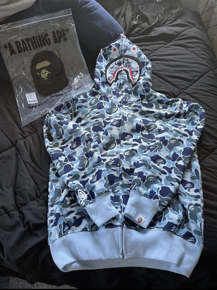 Bape, Sweaters, Blue Bape Shark Hoodie