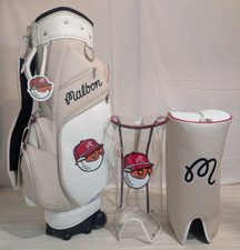 Malbon golf Caddy Cart Bag Beige With 2 hood cover Japan