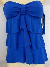 Kenneth Cole Reaction S Small Cobalt Ruffled New Womens Swimwear Tankini NWOT