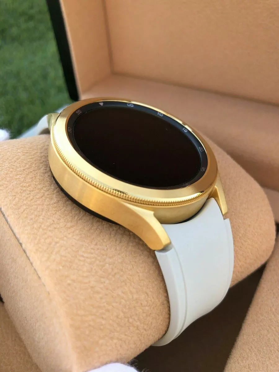 Custom 24k Gold Plated 46mm Samsung Galaxy Watch 4, Stainless Steel 2 Bands  LTE