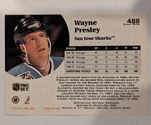 1991 NHL PRO SET IN EXCELLENT CONDITION PICK YOUR CARDS #346 - 500 - Picture 285 of 309