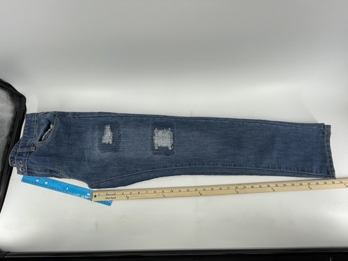 Lucky Brand Billy Straight Leg Jeans Girls Size 18 Blue Distressed Denim 30X30 - Picture 8 of 12