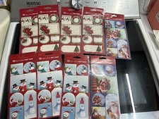 9-pack lot 162 stickers Christmas Tree Snowman Santa Peel N' Stick Gift Tag