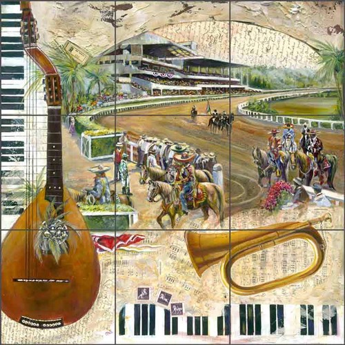 Music Tile Backsplash Cook Collage Art Ceramic Mural GCS075 - Picture 7 of 7