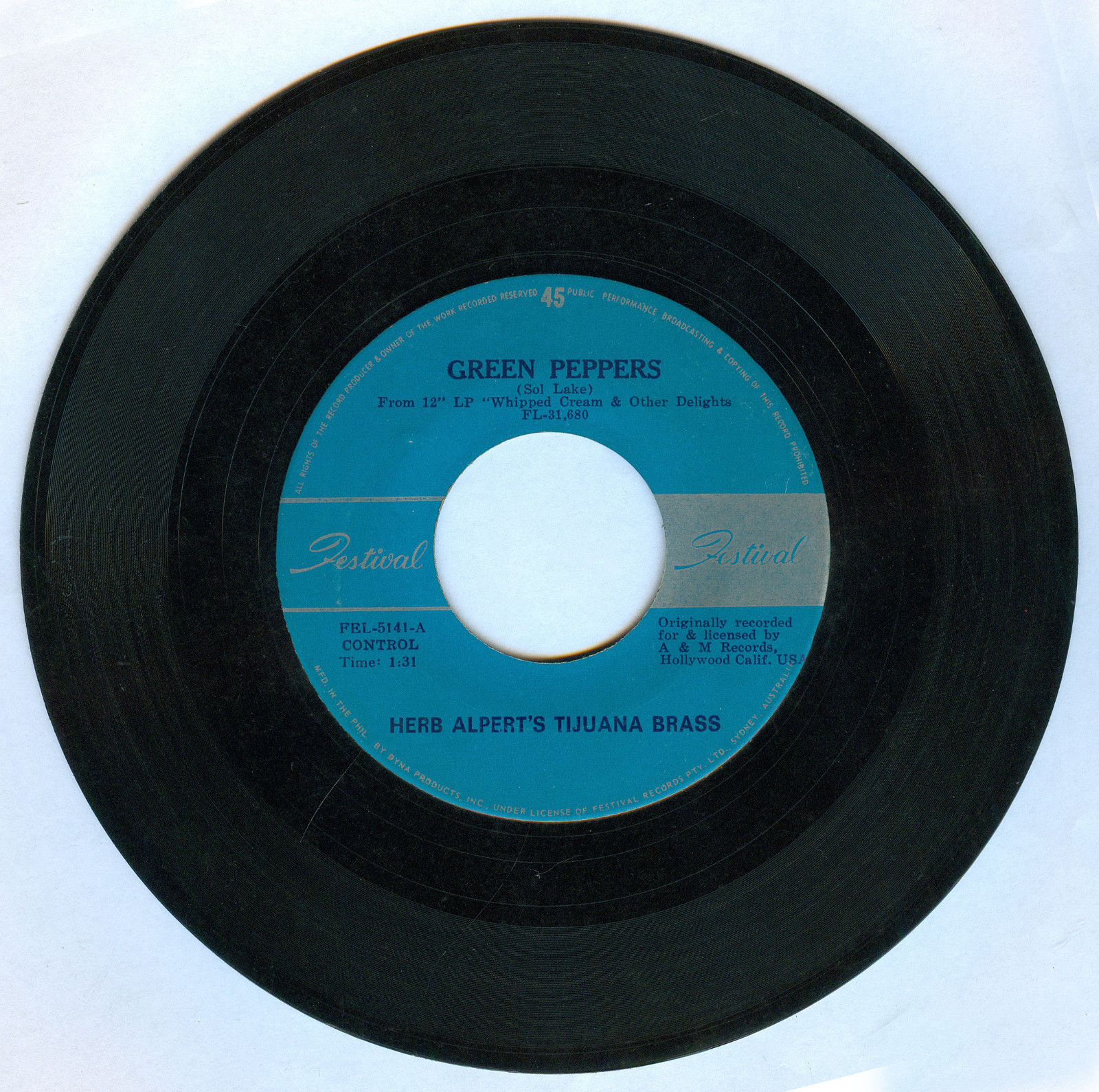 Philippines HERB ALPERT'S TIJUANA BRASS Green Peppers 45 rpm Record eBay