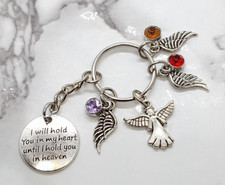 "I will hold you in my heart..." Memorial Keyring Sympathy Funeral Gift