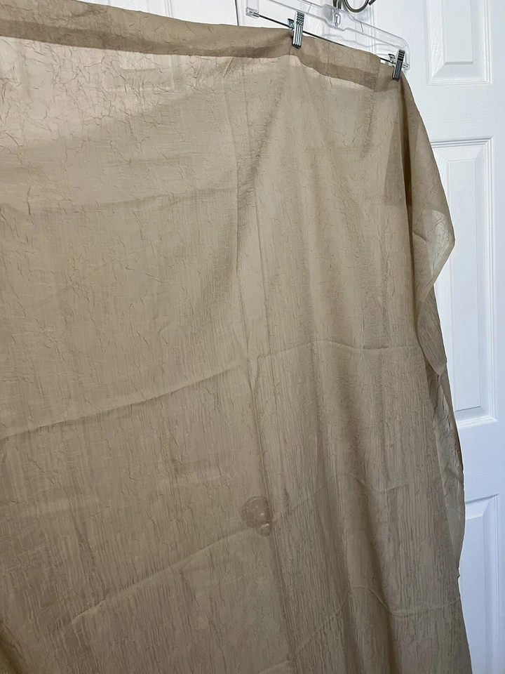 2 cortinas de panel de cortina de ventana transparentes cada panel 50" por 84" beige oscuro oliva Foto 2 de 4