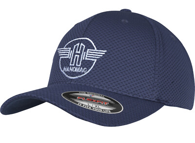Flex Cap, Flexfit 6584 black, grey, navy, Logo Hanomag Flügel