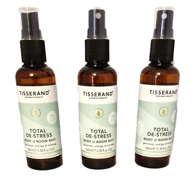 Tisserand Aromatherapy-Total De-Stress-Orange, Geranium, Nutmeg - 3 x 100ml