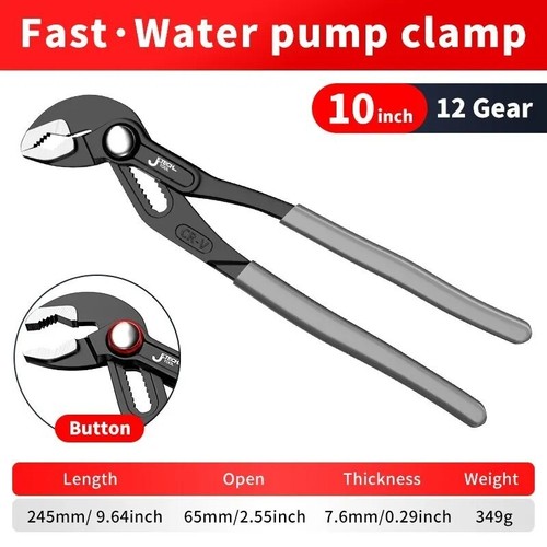 Water Pump Pliers Quick-Release Plumbing Pliers Wrench Adjustable Water Pipes UK - Picture 8 of 10