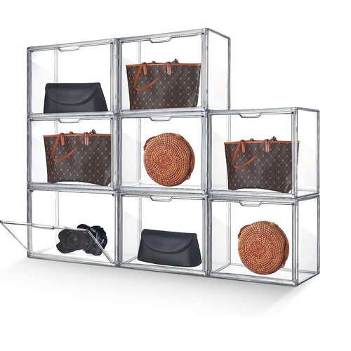 10PCS Premium Transparent Stackable Display Case Boxes Storage Sneaker Shoes Box - Picture 10 of 17