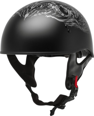 Gmax HH-65 Matte Black Ghost/Rip Naked Half Helmet Adult Sizes XS - MD