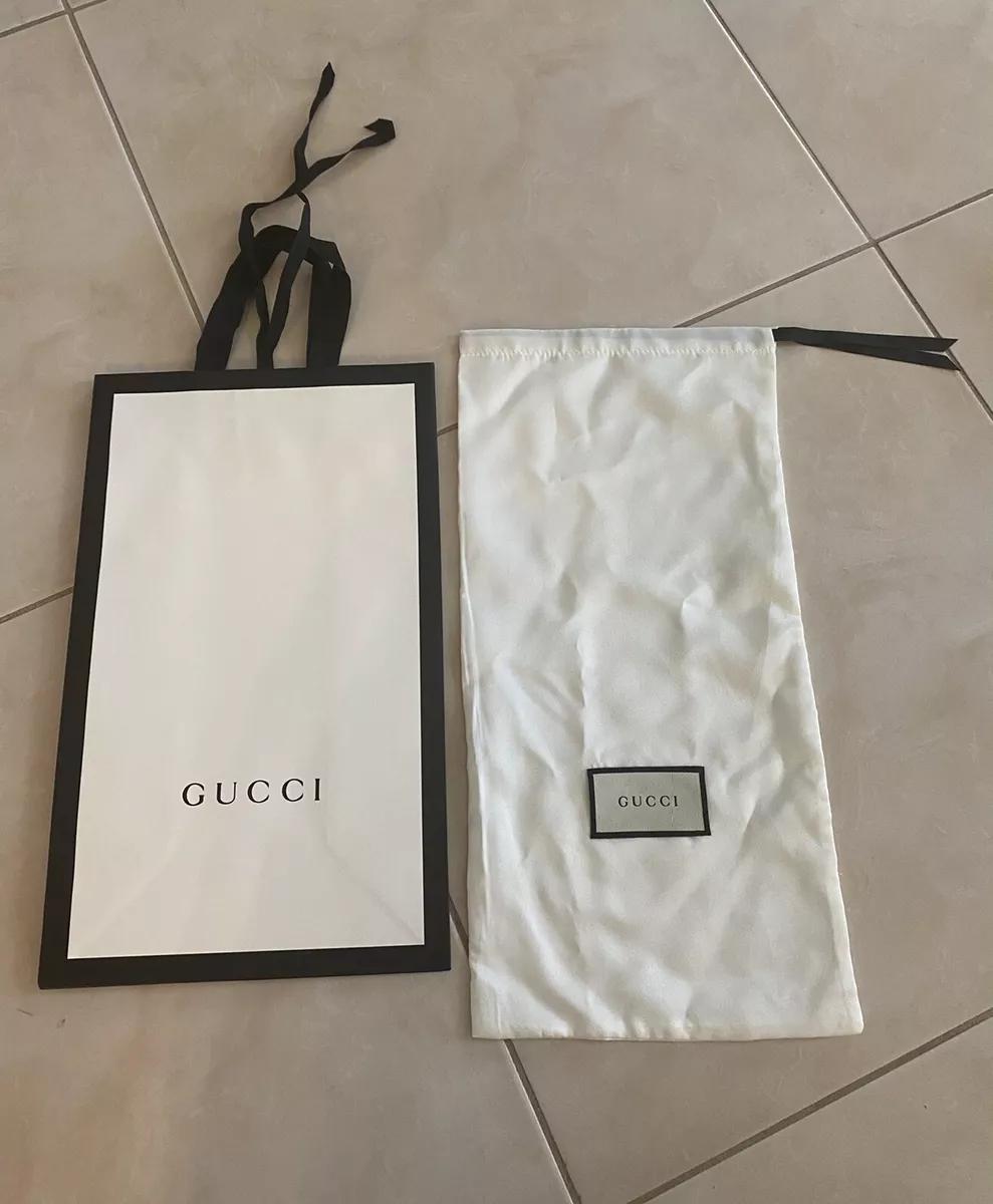 GUCCI White Black Paper Shopping Gift Bags Pouch