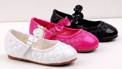 BABY Infant Girls Flower Pink Crib Dress Mary Jane Shoes Toddler Ballet Flats - 第 1/10 張圖片