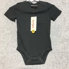 Cat and Jack Bodysuit 12 months Baby Infant Short Sleeve Dark Gray Pocket New